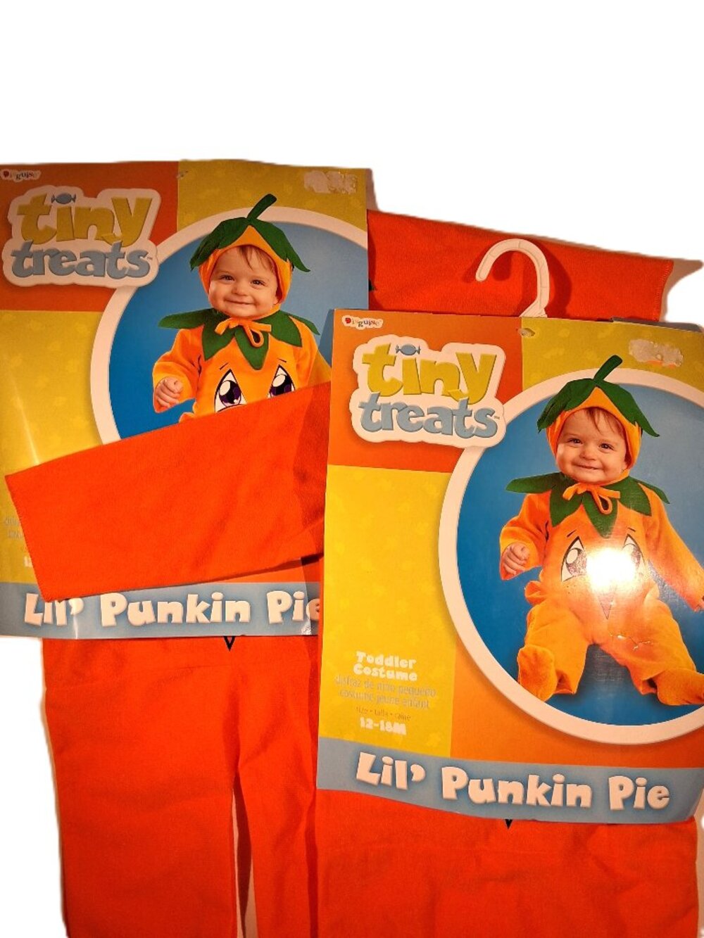 LIL' PUNKIN PIE COSTUME Lot of 2  Twins  Halloween NEW 12-18M  Bodysuit & Bonnet
